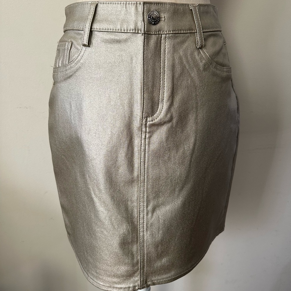 NWT Marc New York Gold Metallic Coated Skirt